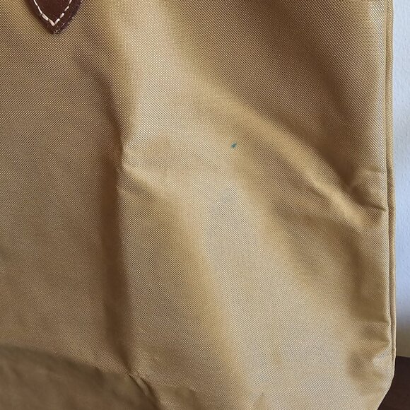 LONGCHAMP Le Pliage Light Tan Nylon leather tote ~ EUC - Picture 3 of 10
